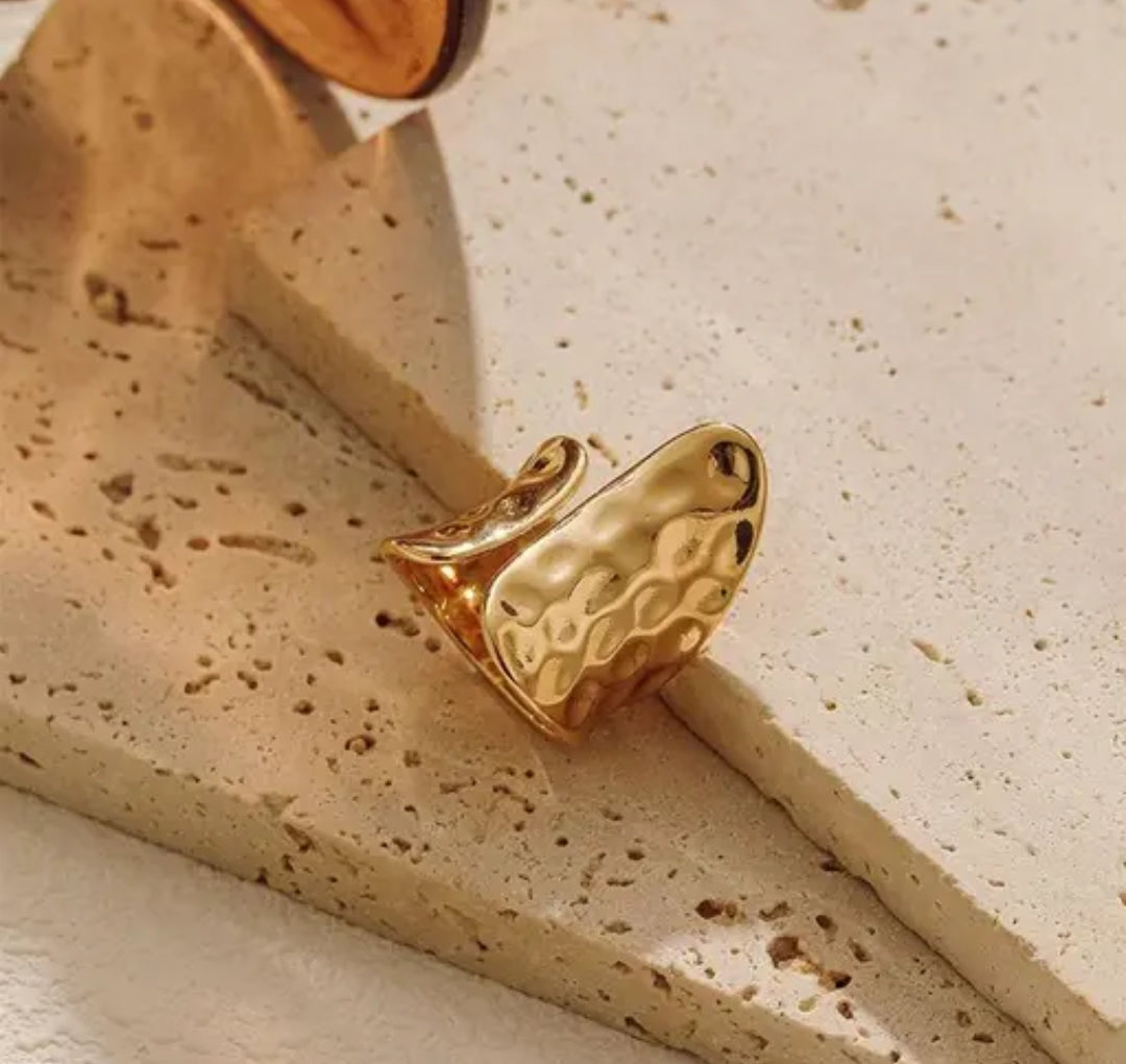 Golden Wave Statement Ring