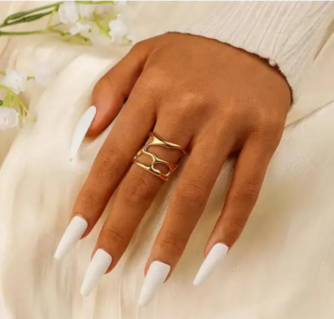 Line Open Ring Stainless Steel Ring