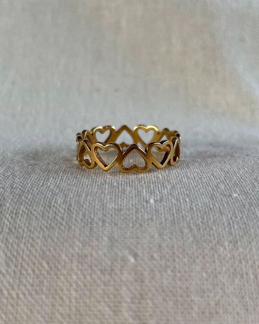 Gold Plated Anti Tarnish Heart Ring