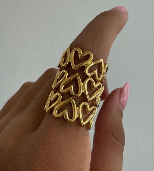 Gold Plated Anti Tarnish Heart Ring