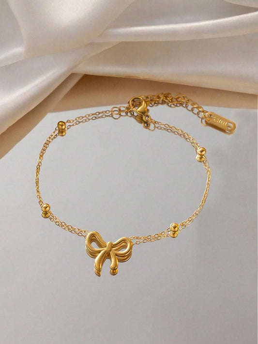 SILK CHAIN BOW BRACELET