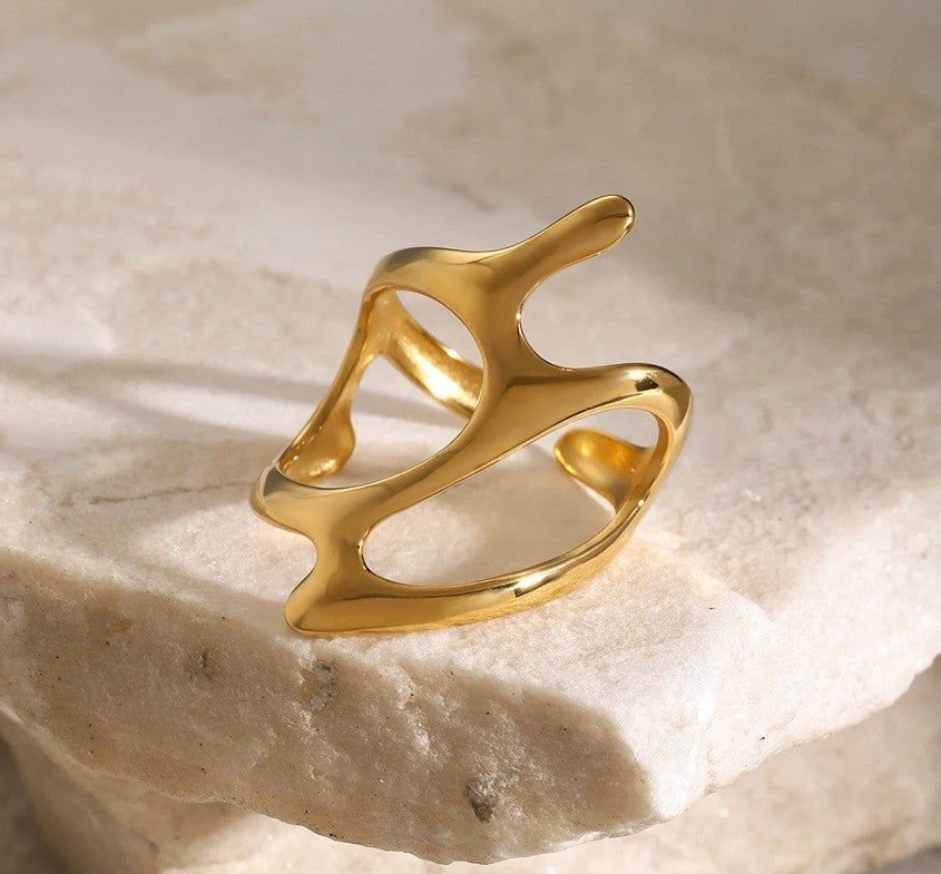 OPEN ABSTRACT ADJUSTABLE RING