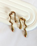 Abstract Gold-Plated Drop Earrings