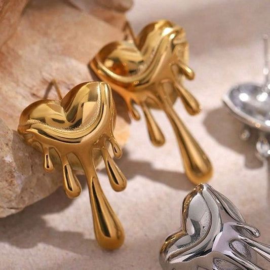 Dripping Heart Earrings