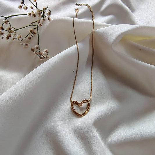 Gold Necklace with a Heart Pendant