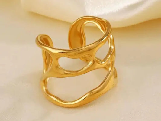 Line Open Ring Stainless Steel Ring