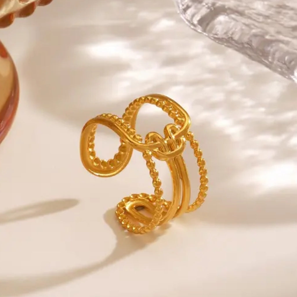 GOLD PLATED CUFF RING