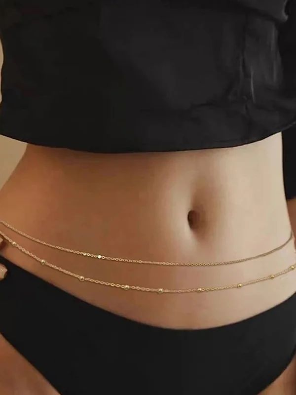 Gold Tone Double Layer Belly Chain
