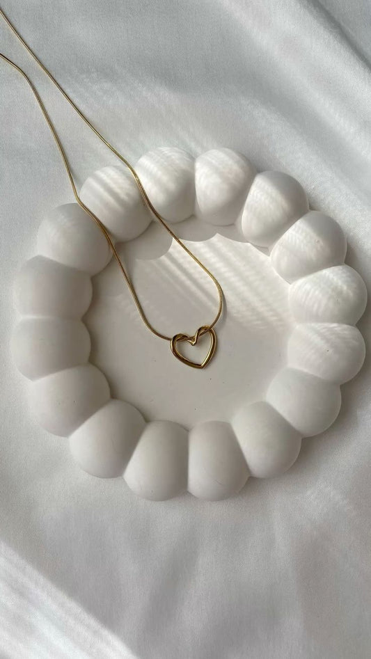 Gold Necklace with a Heart Pendant