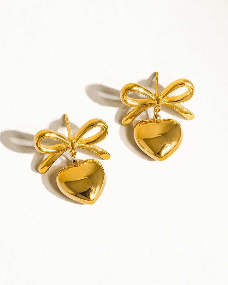 HEART BOW EARRINGS