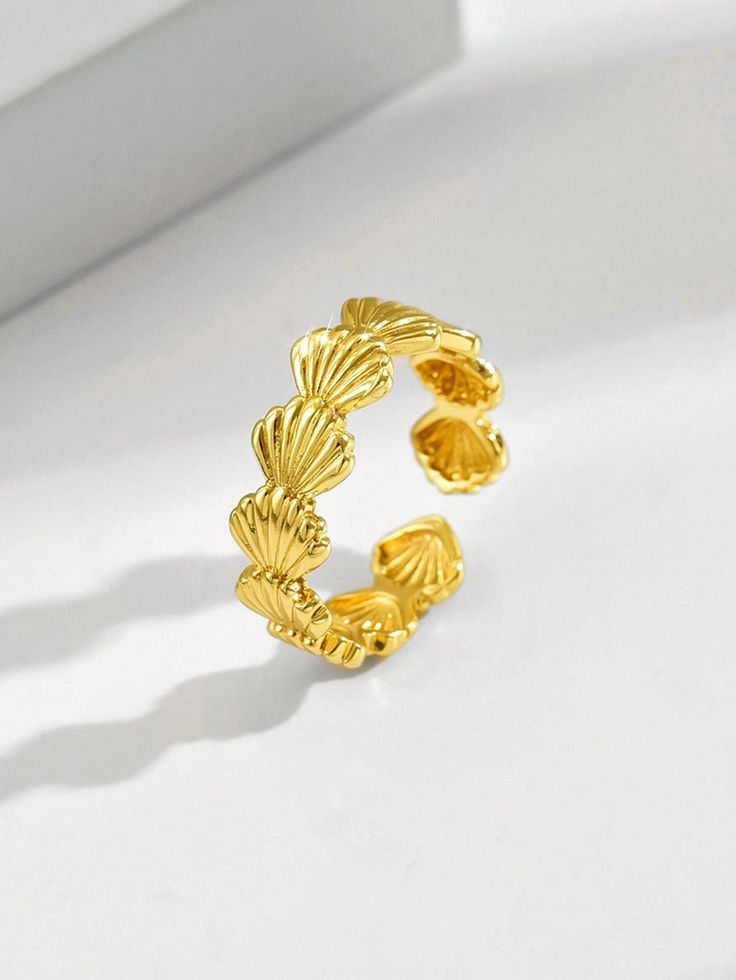 Golden Shell Cuff Ring