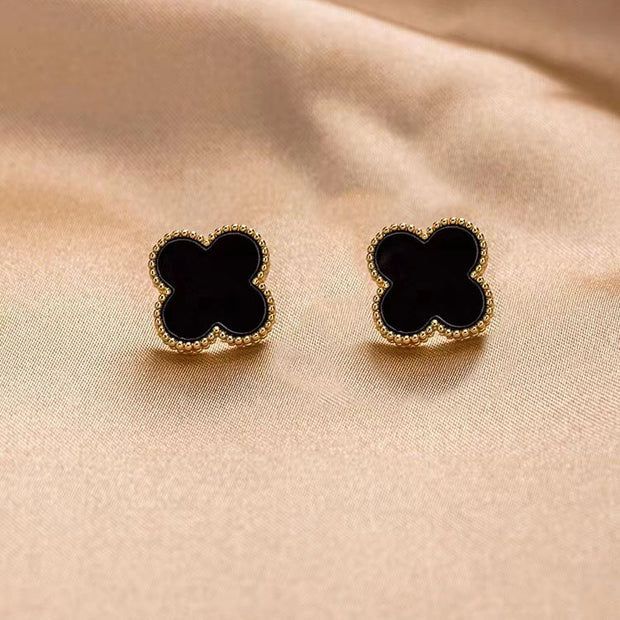Classic Black Clover Studs