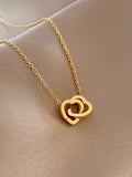 DOUBLE HEART CRISS CROSS CHAIN