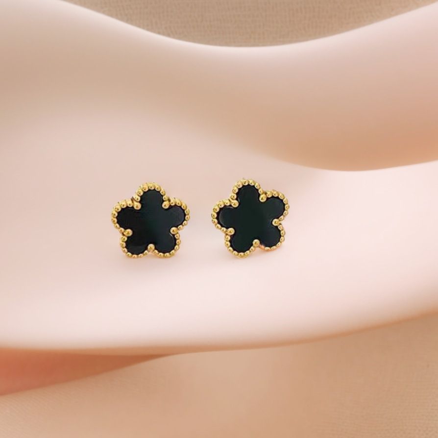 Classic Black Clover Studs