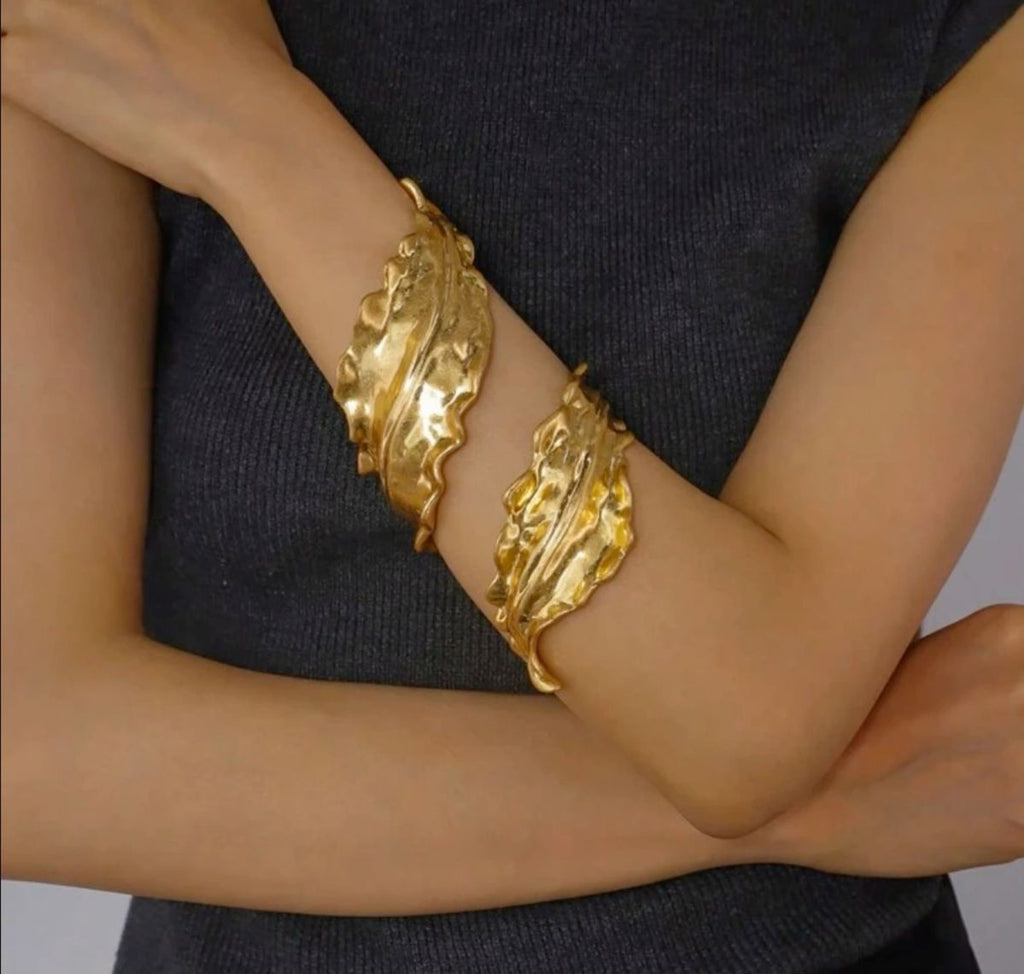 Sculpted Gold Arm Bracelet