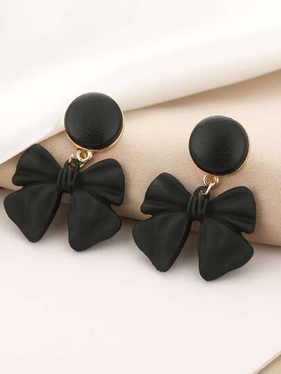 BLACK BOW EARRINGS