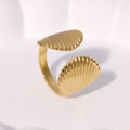 Shell Inspired Gold Open Ring
