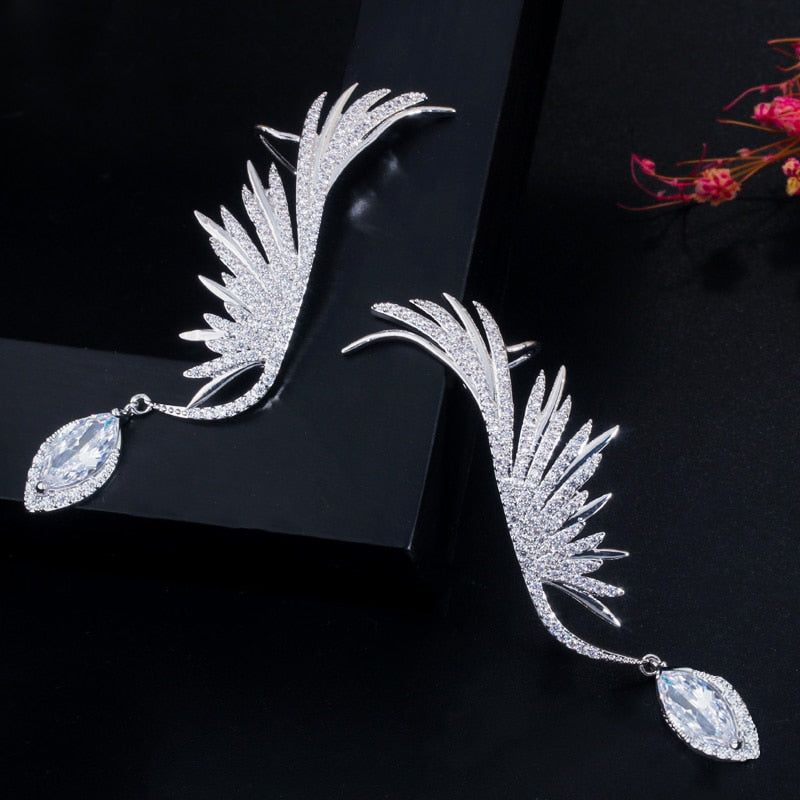 RHINESTONE DROP CUFF EARRING