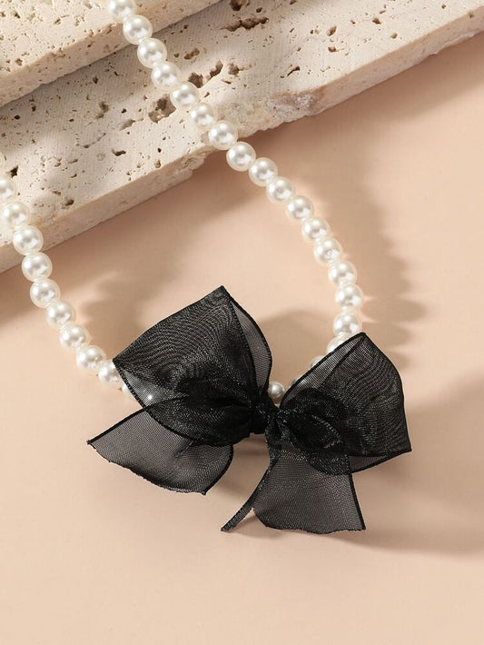 PEARL BOW CHOKER