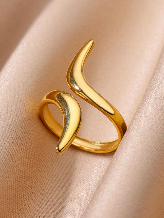 WAVE HORN DESIGN ADJUSTABLE RING