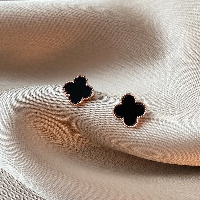 Classic Black Clover Studs