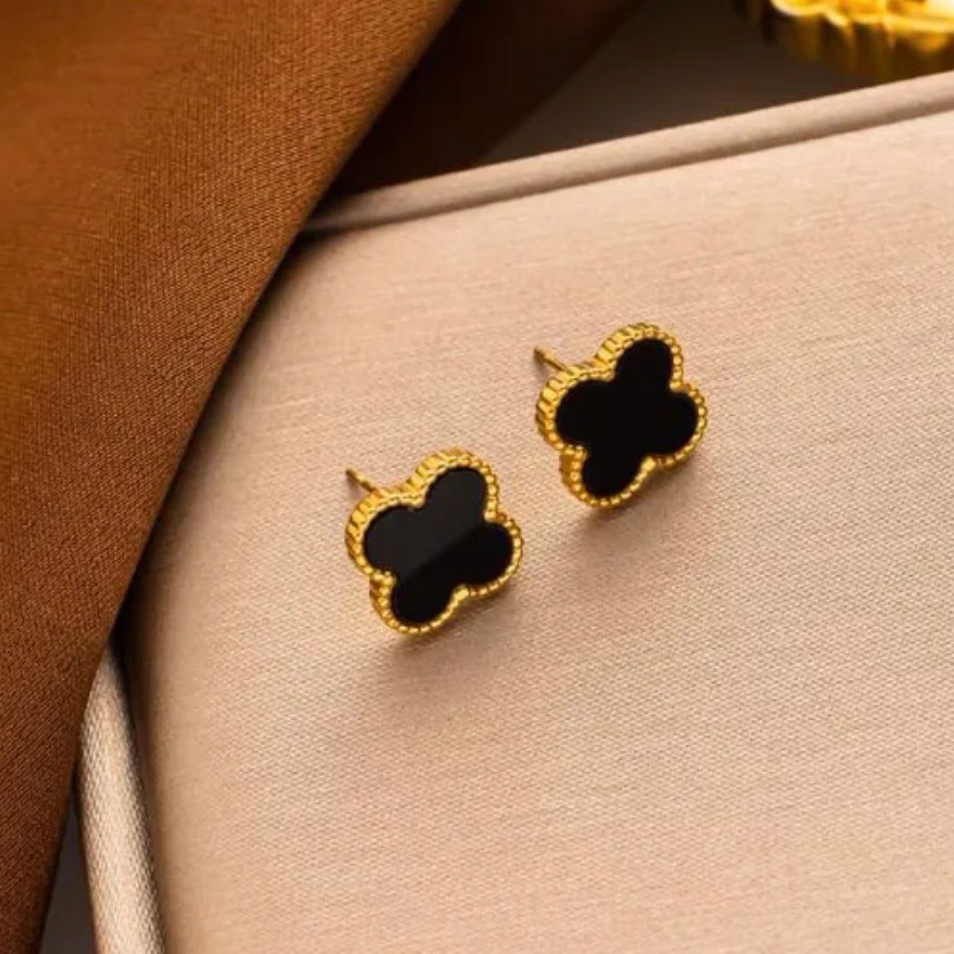 Classic Black Clover Studs
