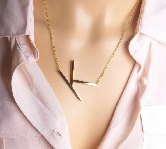 ALPHABET LETTER PENDENT CHAIN NECKLACE