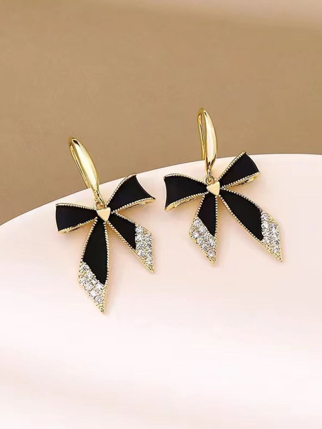 Midnight Bow Drop Earrings