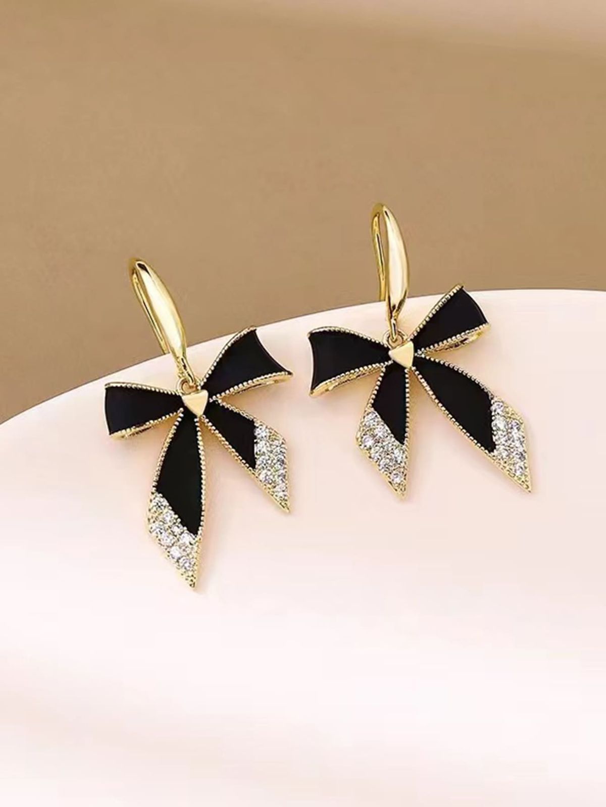 Midnight Bow Drop Earrings