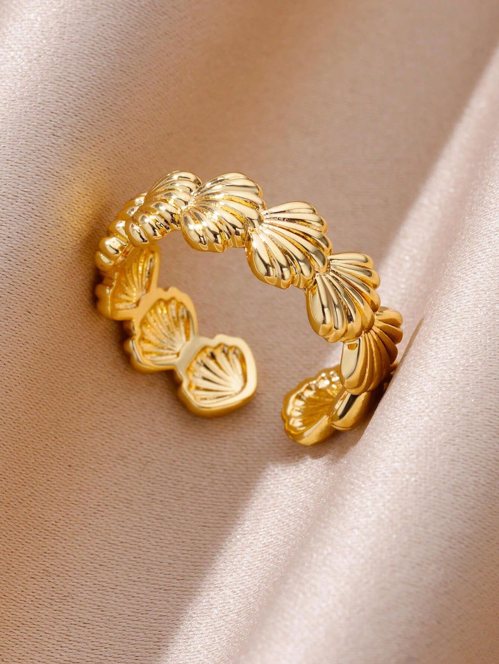 Golden Shell Cuff Ring