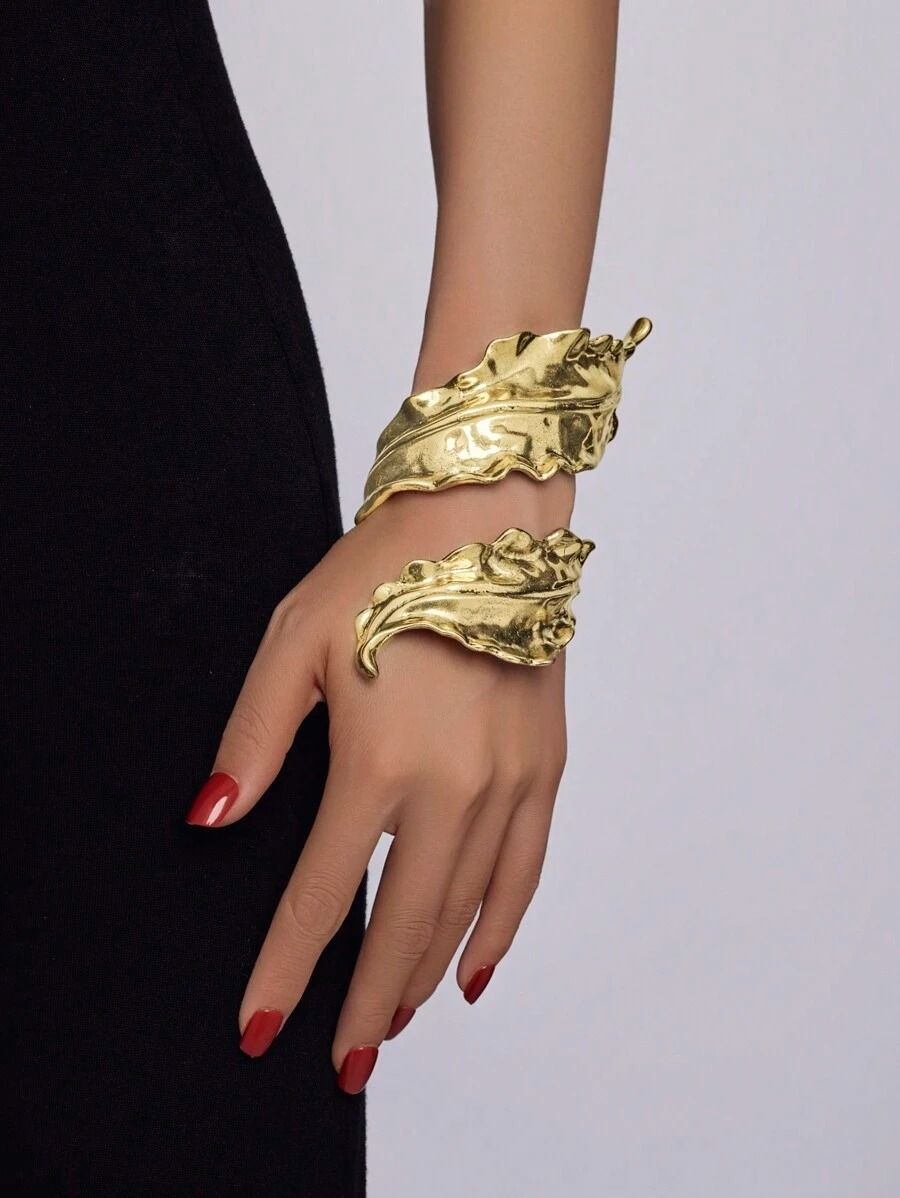 Sculpted Gold Arm Bracelet